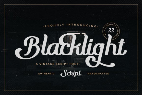 Blacklight: A Vintage Script Font for Digital Branding